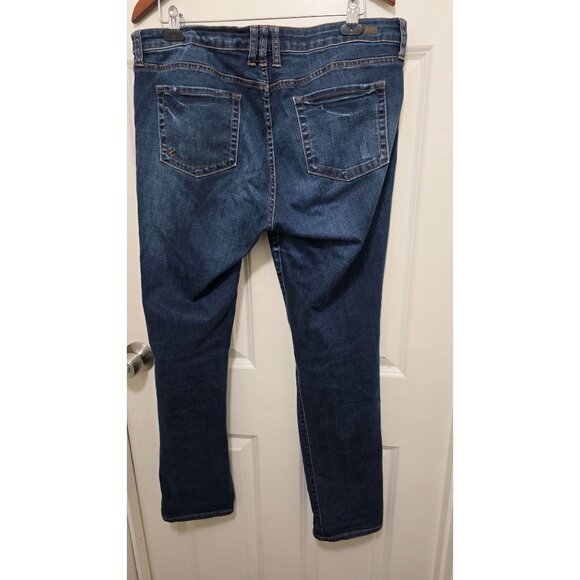 Kut From The Kloth Women's Blue Denim Jeans Size 14 Mid-Rise Straight Leg Stretc - Picture 4 of 10